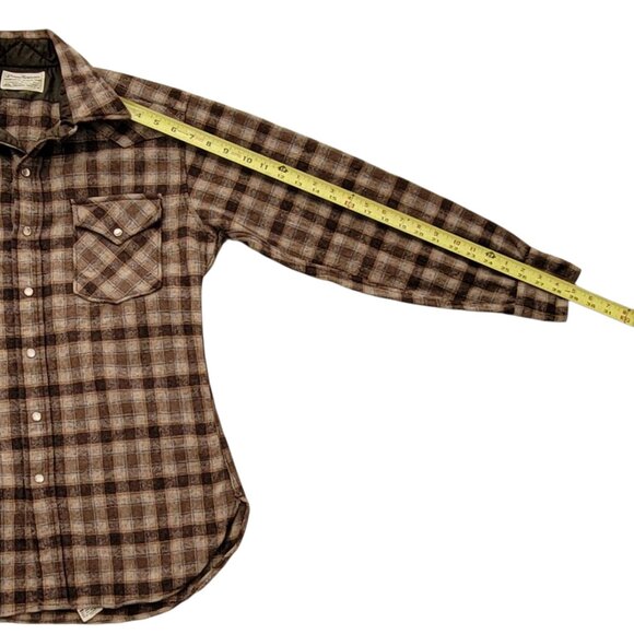 Pendleton VTG High Grade Western Wear 100% Wool Snap Front Plaid Shirt Men's M - Picture 8 of 10